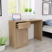 vidaXL Desk with Drawer and Cabinet Oak 100x40x73cm Computer PC Writing Table