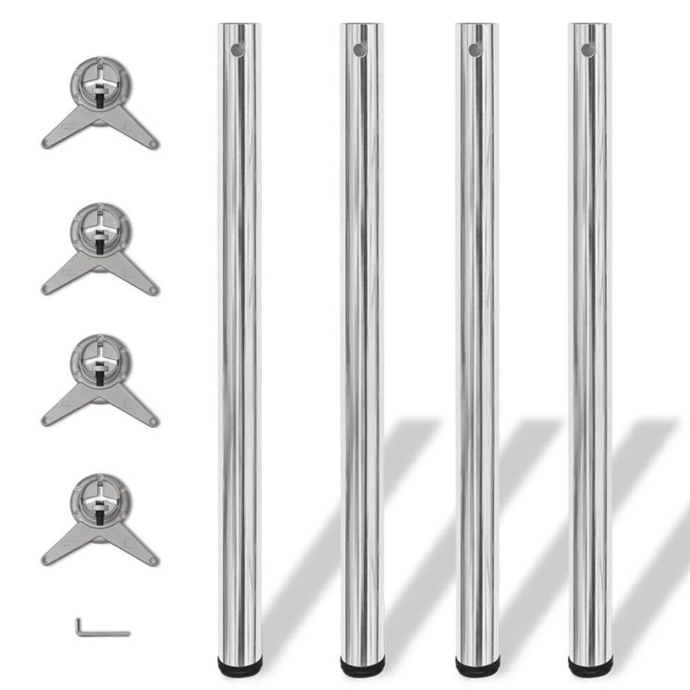 vidaXL 4x Table Legs Chrome 870mm Height Adjustable Spare Feet Replacement