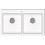 VidaXL Overmount Kitchen Sink Double Basin Kit Granite Cream White 860 x 510 mm 1