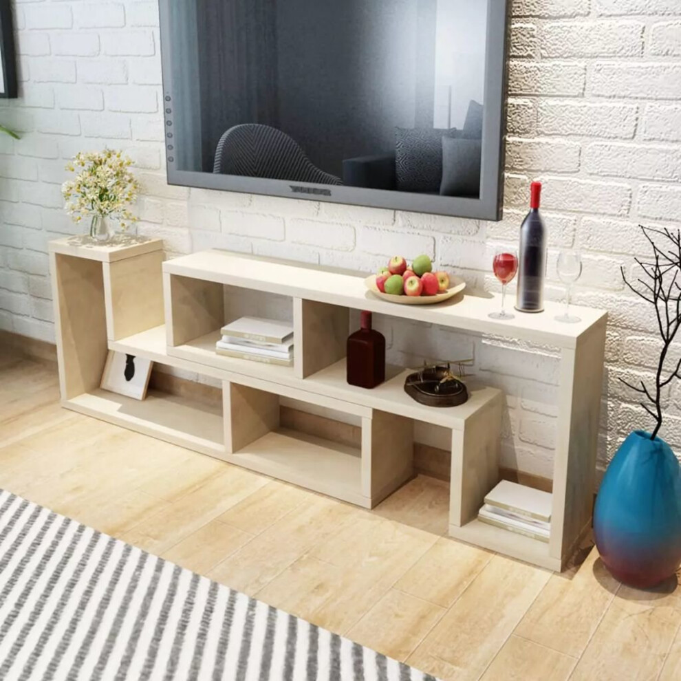 vidaXL TV Cabinet Double L-Shaped Oak Stand Shelf Sideboard Home DVD Player