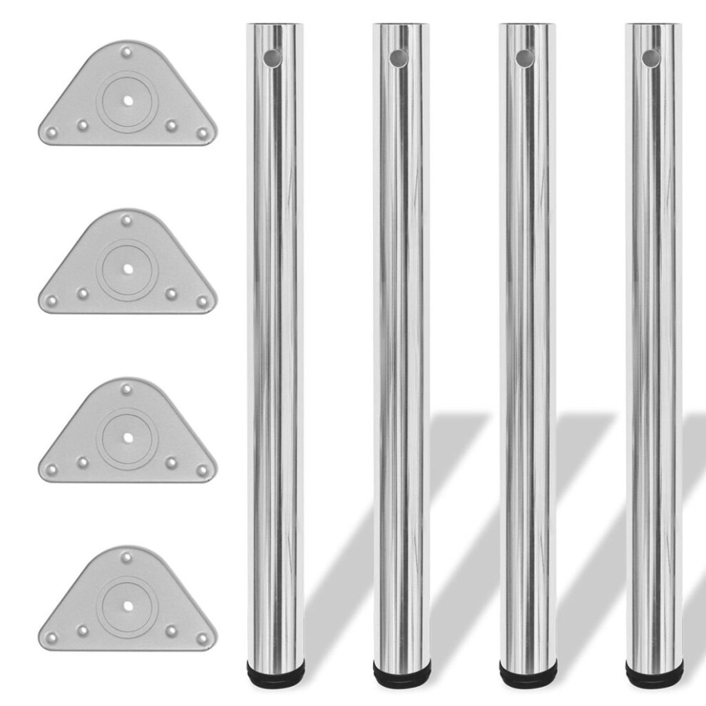 vidaXL 4x Height Adjustable Table Legs Chrome 710mm Worktop Desk Replacement