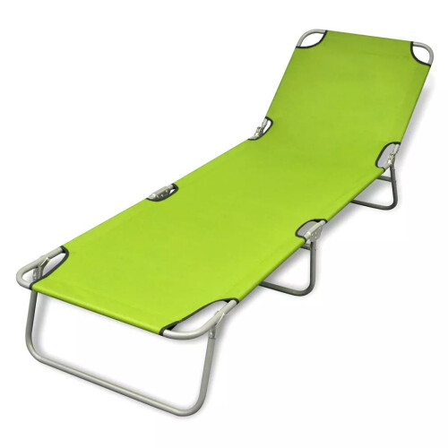 VidaXL Foldable Sun Lounger with Adjustable Backrest Apple Green