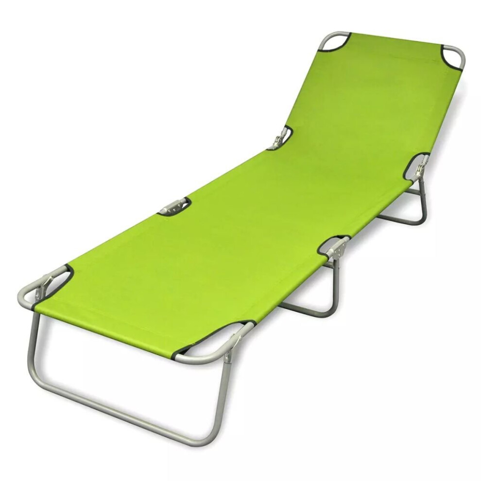 Foldable Sun Lounger with Adjustable Backrest Apple Green