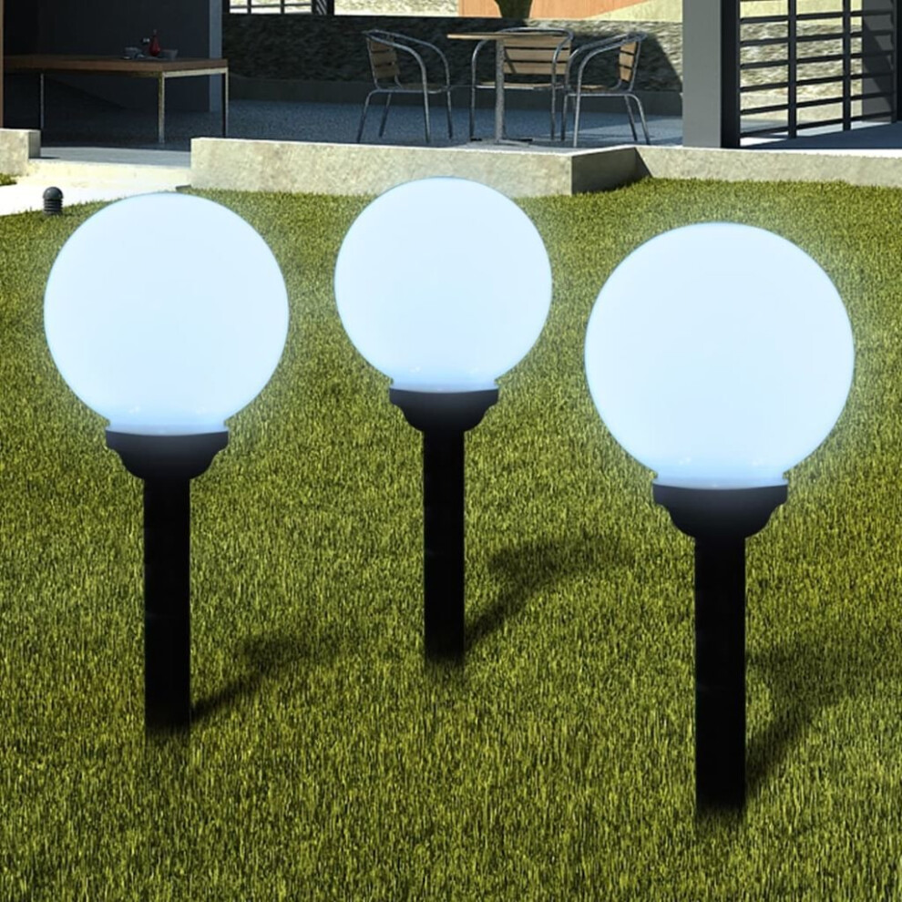 Vidaxl 3X Outdoor Pathway Lamps Led 20 Cm With Ground Spike Pool Solar Light