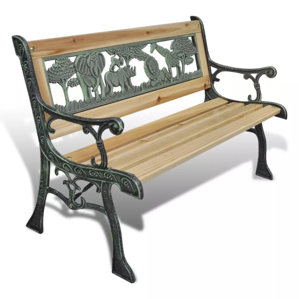 vidaXL Children Garden Bench 84cm Wood Outdoor Patio Park Yard Seat Chair