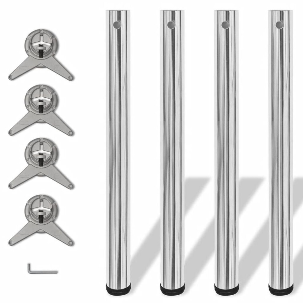 vidaXL 4x Height Adjustable Table Legs Chrome 710mm Worktop Desk Replacement