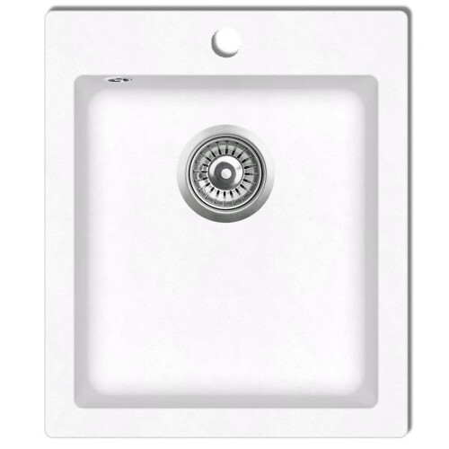 VidaXL vidaXL Overmount Kitchen Sink Single Basin Granite Cream White Plumbing Kit