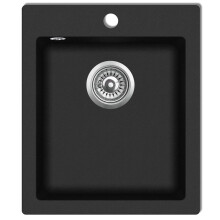 vidaXL Overmount Kitchen Sink Single Basin Granite Black Plumbing Fixture