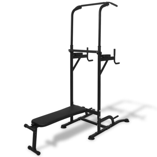 VidaXL vidaXL Power Tower with Sit-up Bench Station Exercise Weight Lifting Machine