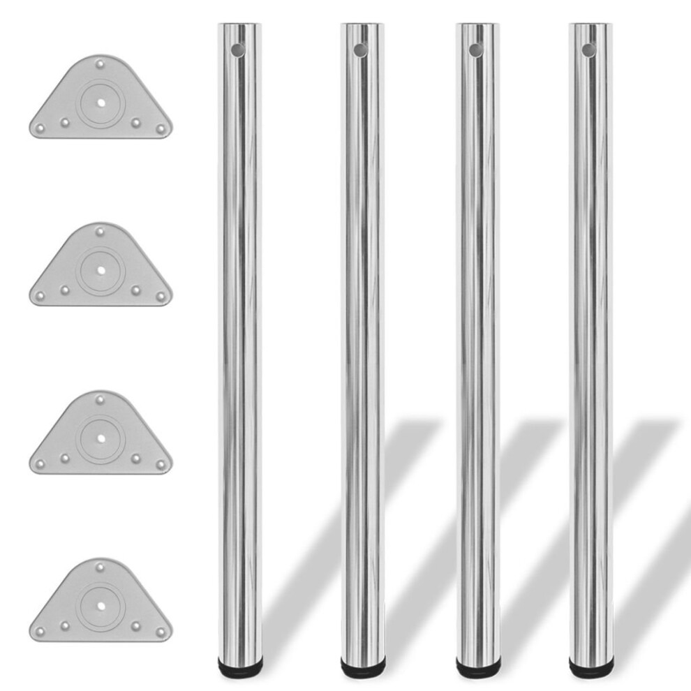 vidaXL 4x Height Adjustable Table Legs Chrome 870mm Worktop Desk Replacement