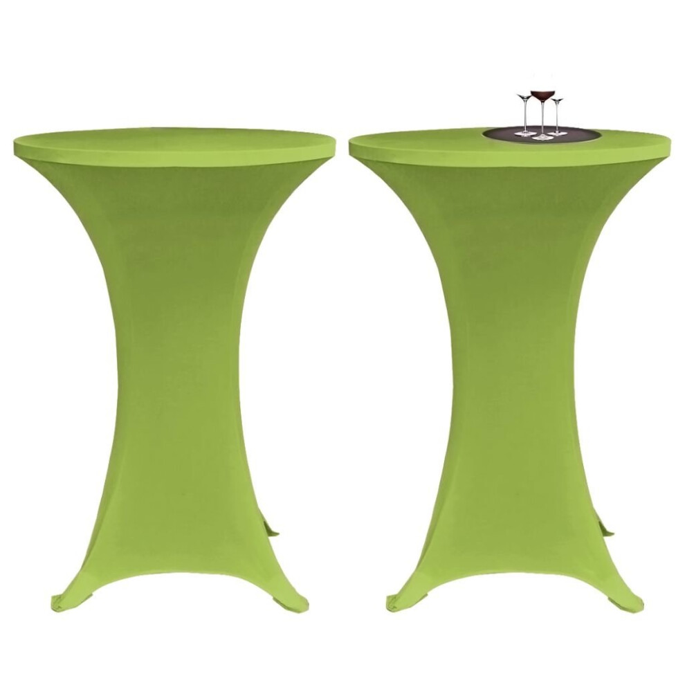 vidaXL 2x Stretch Table Cover 60cm Green Event Tablecloth Tableware Protector