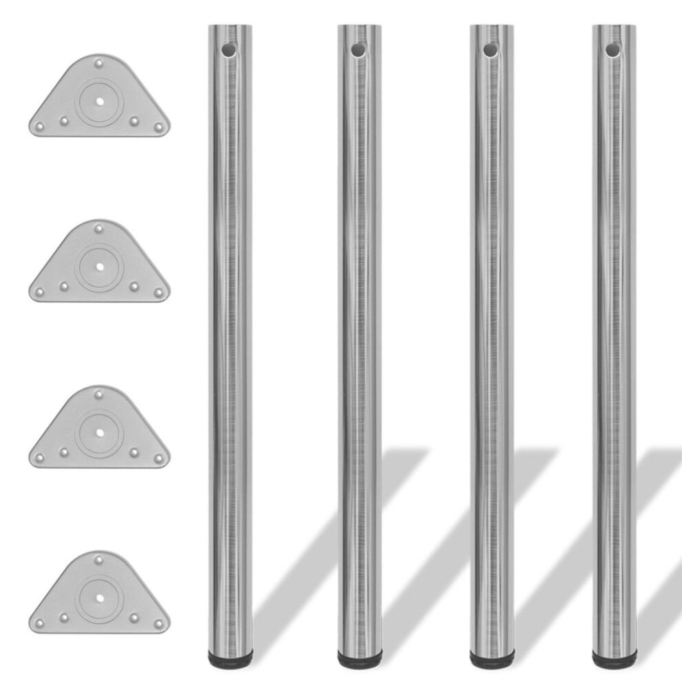 4 Height Adjustable Table Spare Legs Feet Foot Brushed Nickel Bar Worktop Desk