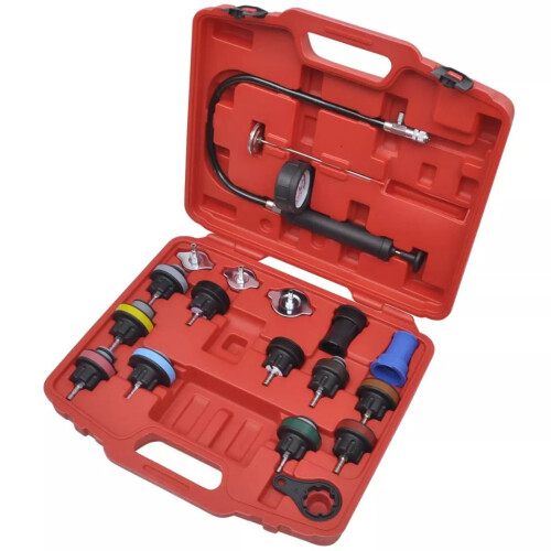 VidaXL 18 pcs Radiator Pressure Tester Tool Kit Professional Garage Equipment & Tools