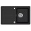 VidaXL vidaXL Granite Kitchen Sink Single Basin with Drainer Reversible Black Fixture 1
