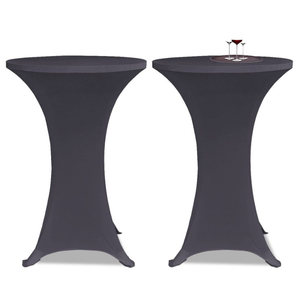 2 pcs Stretch Tablecloth Dining Kitchen Table Cover Protector 80 cm Anthracite