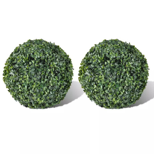 VidaXL vidaXL 2x Boxwood Ball 27cm Artificial Leaf Topiary Ball Outdoor Indoor Decor