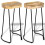 VidaXL vidaXL 2x Solid Mango Wood Gavin Bar Stools Home Kitchen Dining Room Chair 1