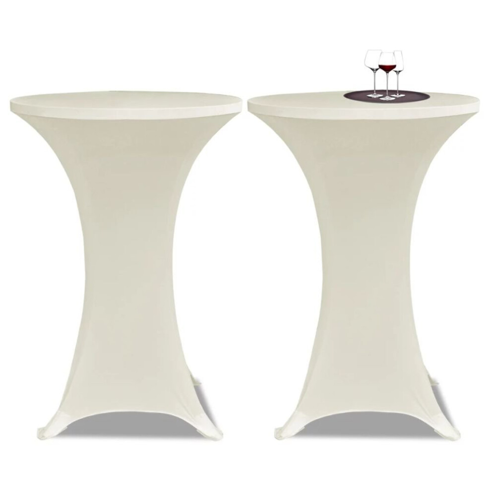 Standing Table Cover ÃË80 Cream Stretch 2 pcs