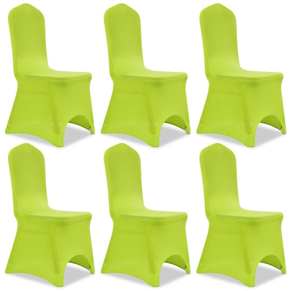 6 Removable Stretch Chairs Seat Cover Party Wedding Banquet Conference Green