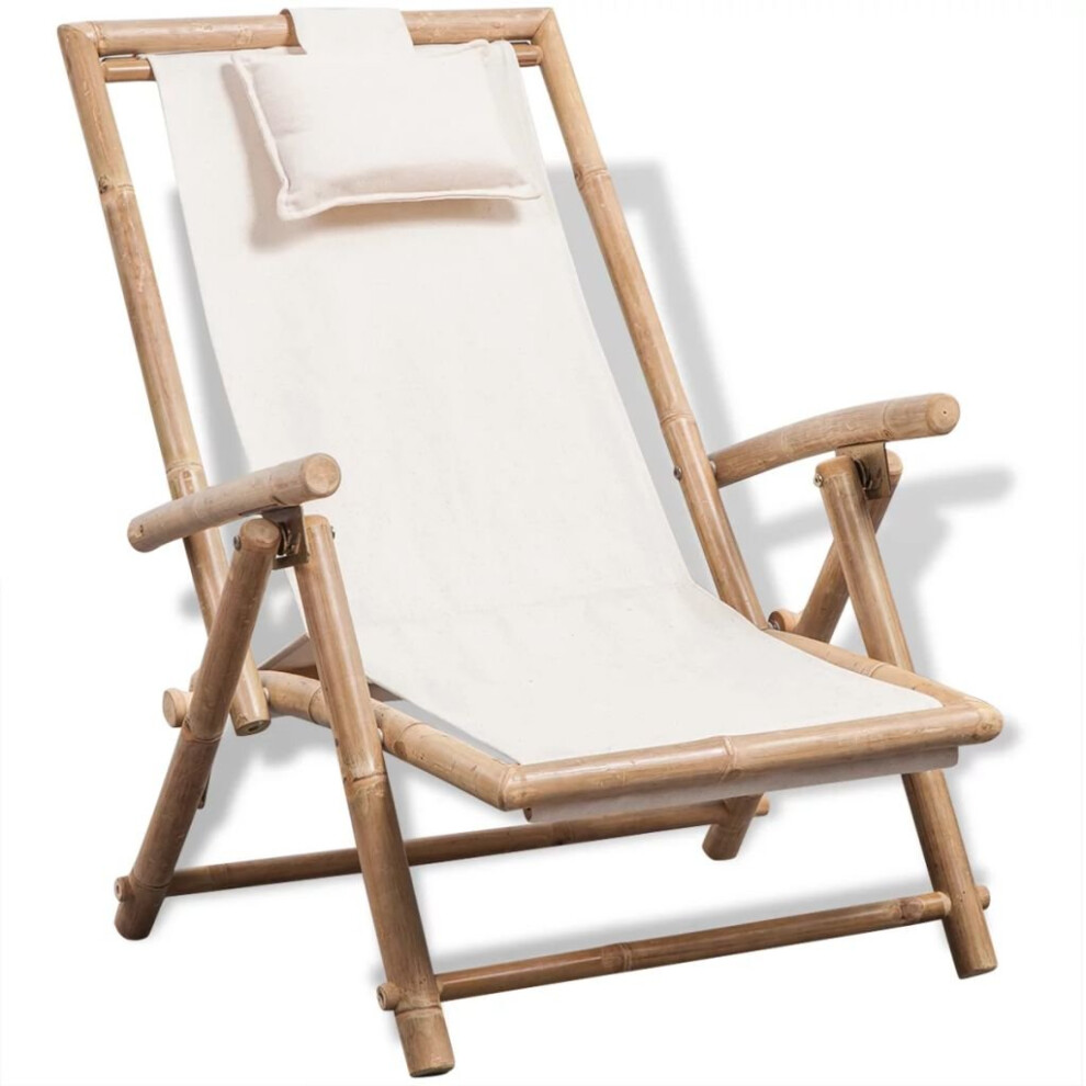 vidaXL Outdoor Deck Chair Bamboo Garden Patio Camping Picnic Beach Seating