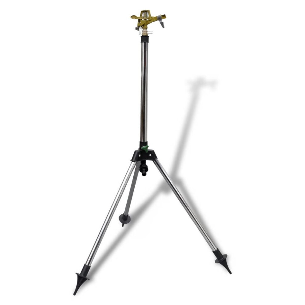 Vidaxl Impulse Sprinkler Garden Watering Tripod Base Adjustable Hose Water Spray