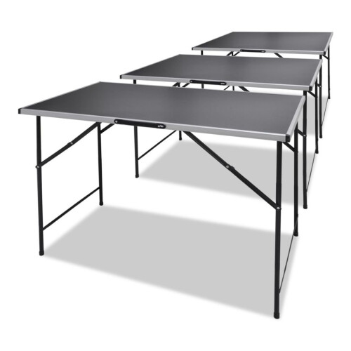 VidaXL Foldable Pasting Table 3pcs Black Aluminium Wallpaper Pasting Craft Project