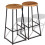 VidaXL vidaXL 2x Solid Teak Bar Stools Industrial Kitchen Furniture Breakfast Seat 1