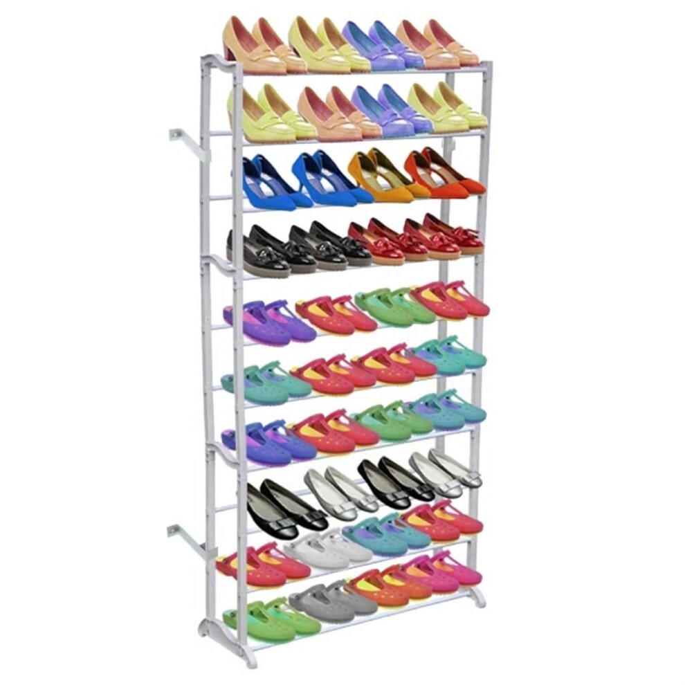 Vidaxl 10 Tier Shoe Rack Shelf 40 Pairs Light Weight Portable Organizer Stand