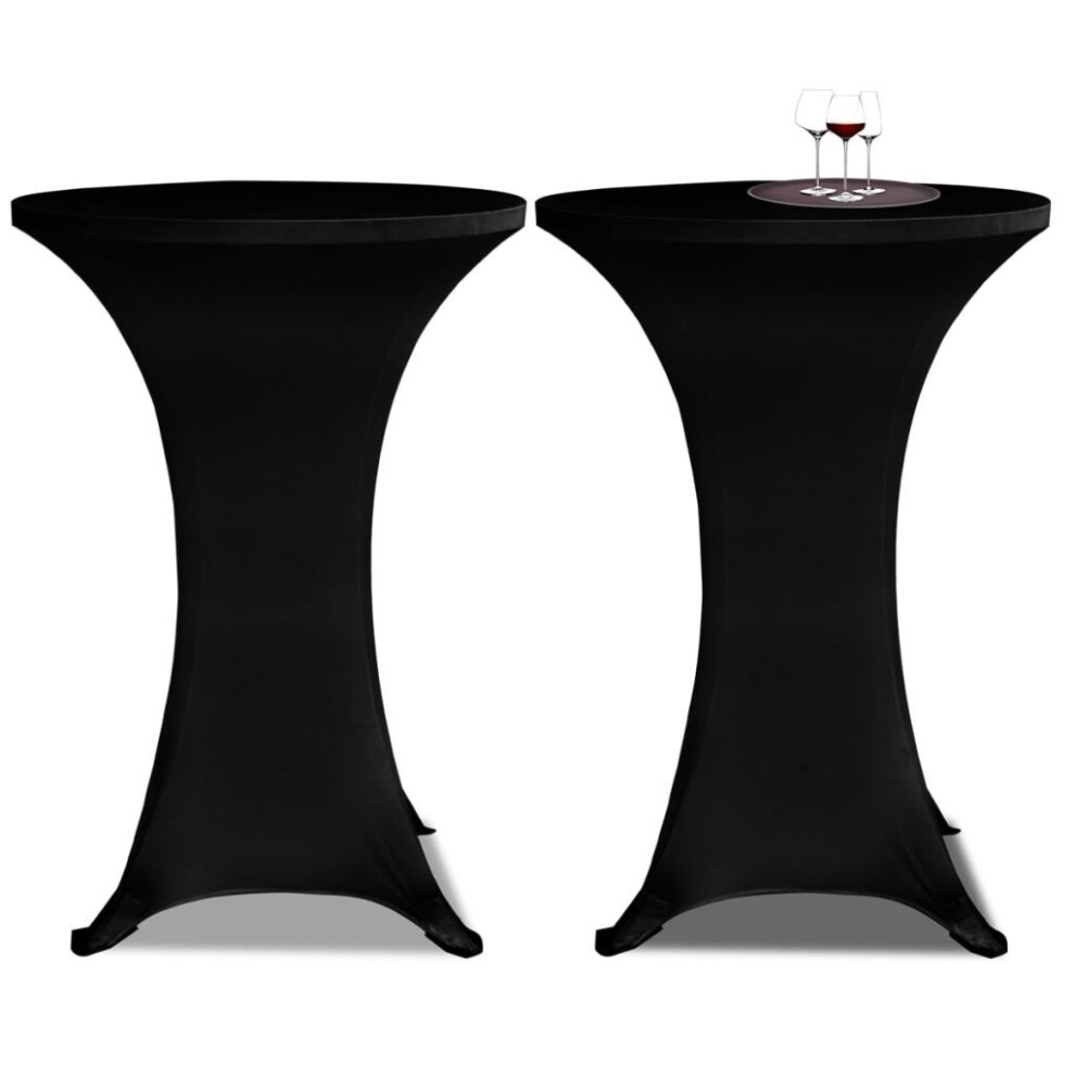 vidaXL 2x Standing Table Cover 70cm Black Stretch Tablecloth Protector Sheet