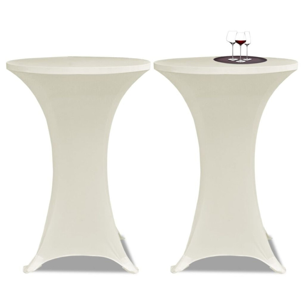 Standing Table Cover ÃË70 Cream Stretch 2 pcs