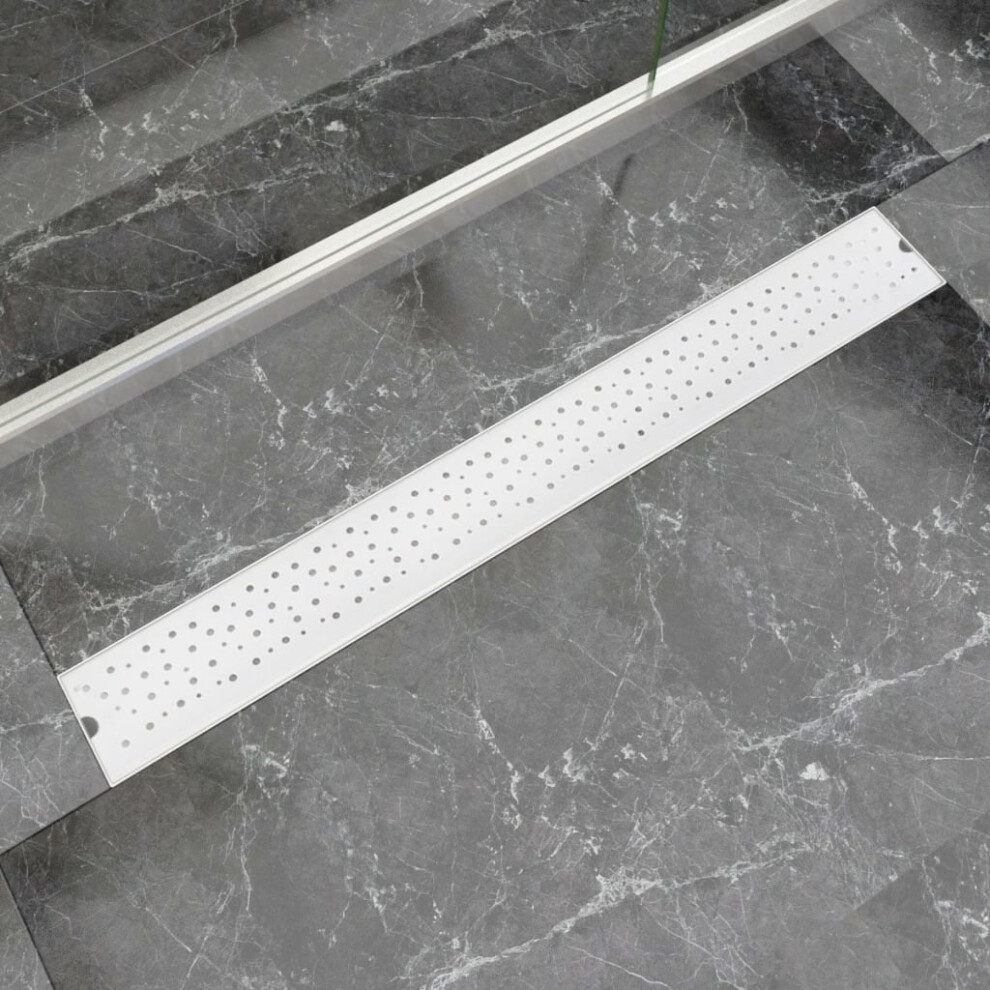 vidaXL Linear Shower Drain Bubble 930x140mm Stainless Steel Bathroom Channel