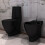 VidaXL vidaXL Ceramic Toilet & Bidet Set Black Home WC Bathroom Plumbing Fixtures 1