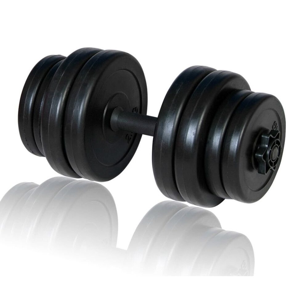 Vidaxl Dumbbell Bar Plastic Covered Weights Set Gym Exercise Fitness Plate