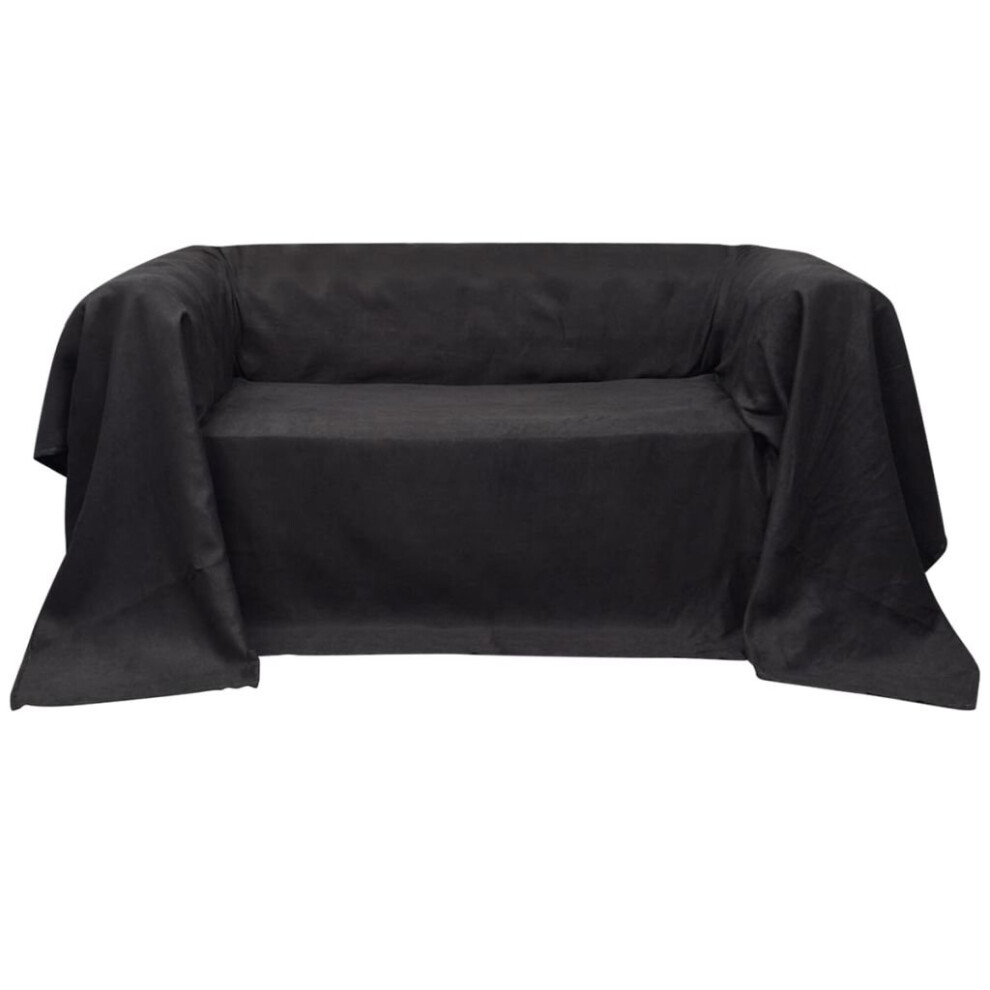 vidaXL Micro-suede Couch Slipcover Anthracite 140x210cm Sofa Cover Protector