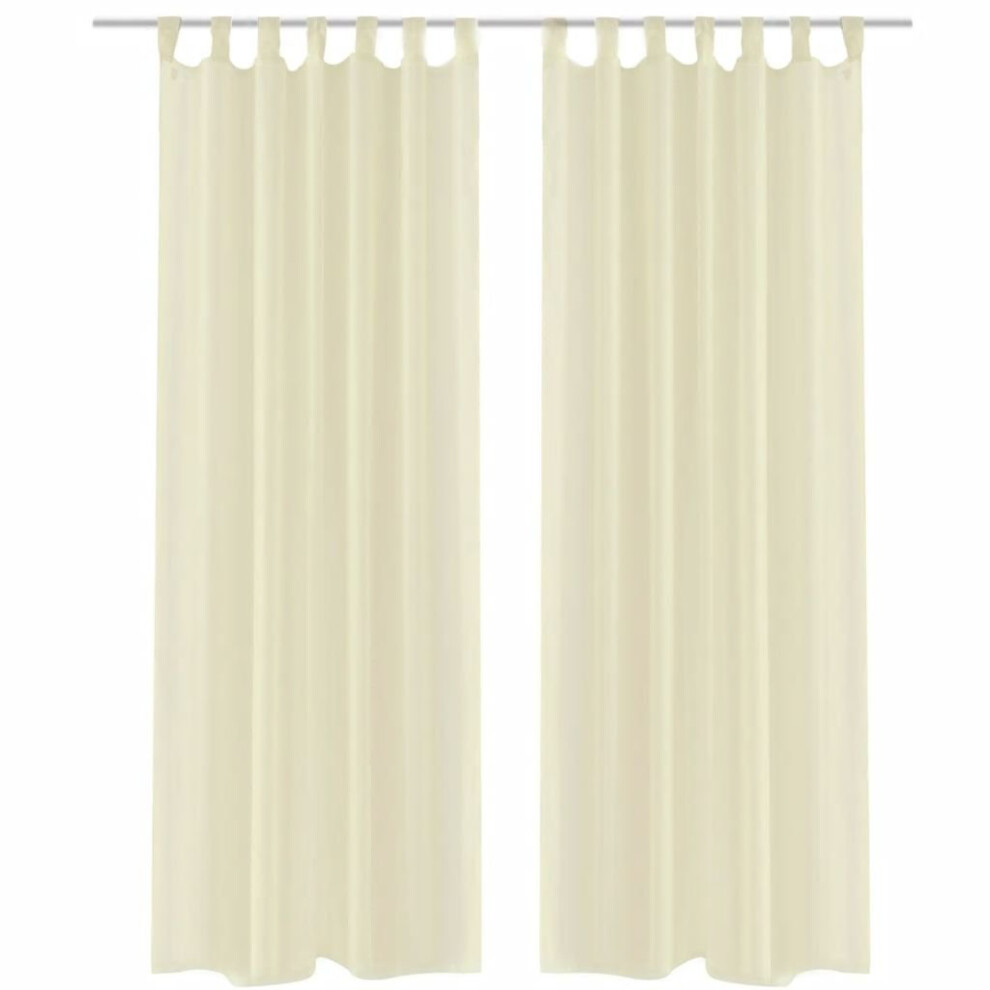 vidaXL 2x Sheer Curtain 140x245cm Cream Window Blind Shade Sunscreen Drape