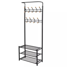 vidaXL Clothes Rack with Shoe Storage 68x32x182.5cm Black Shelf Garment Stand