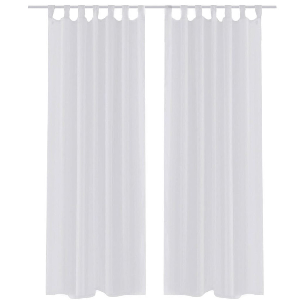 vidaXL 2x Sheer Curtain 140x175cm White Window Blind Shade Sunscreen Drape