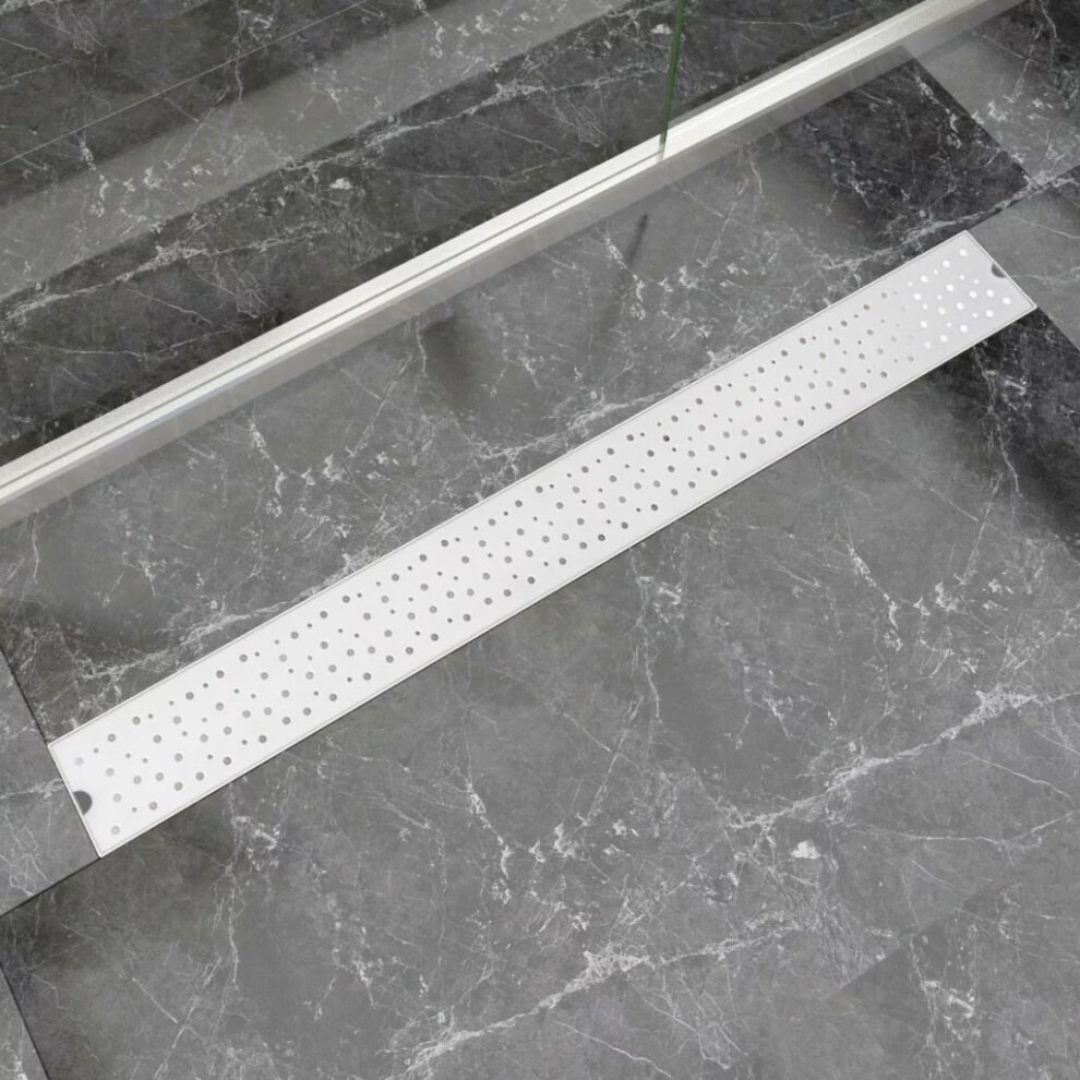 vidaXL Linear Shower Drain Bubble 1030x140mm Stainless Steel Bathroom Channel