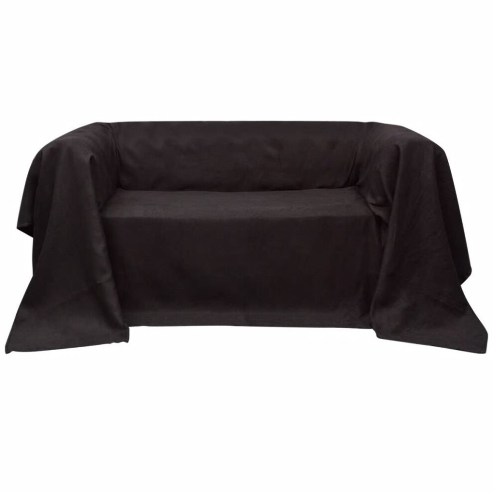 vidaXL Micro-suede Couch Slipcover Brown 140x210cm Sofa Seat Cover Protector