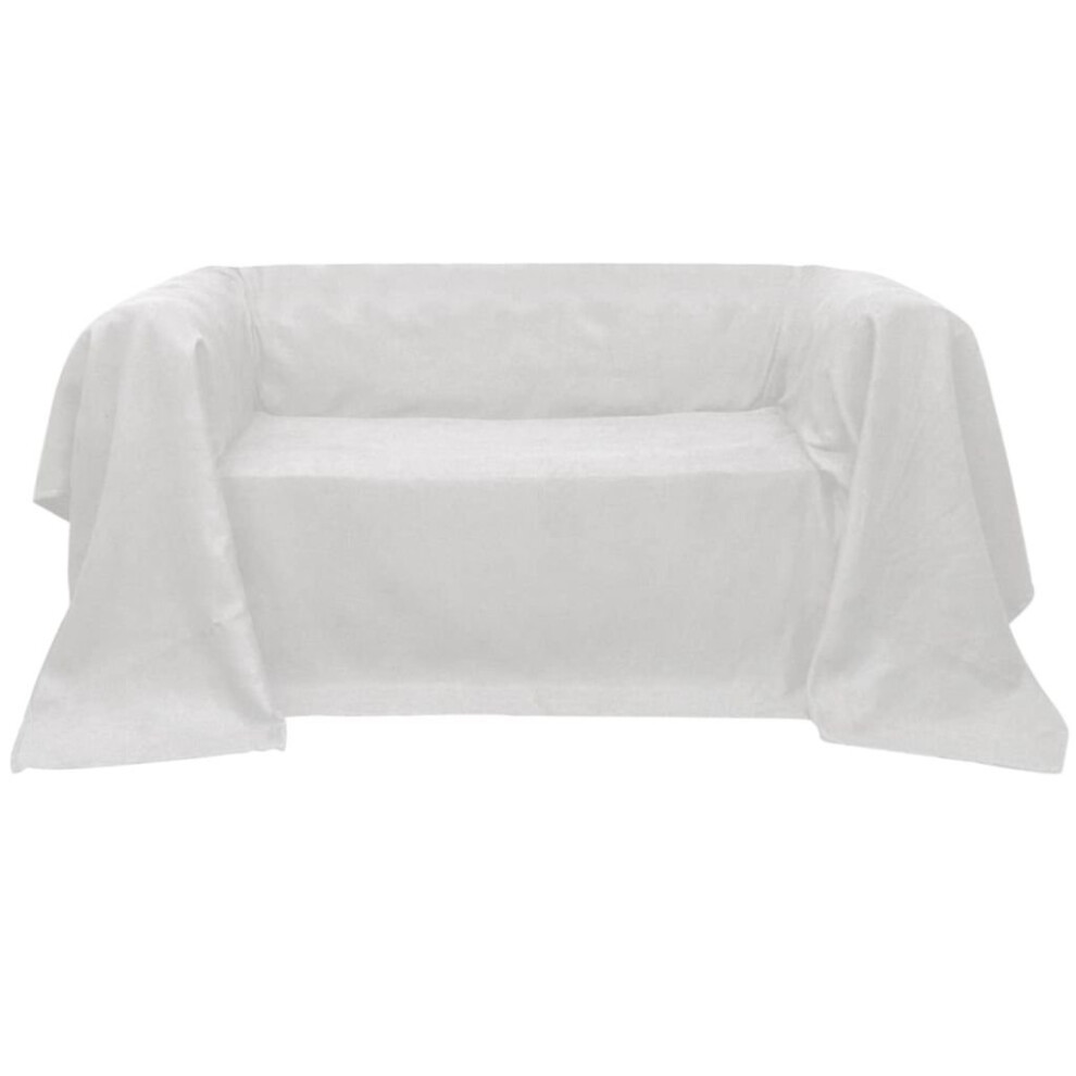 vidaXL Micro-suede Couch Slipcover Cream 270x350cm Sofa Lounge Cover Protector
