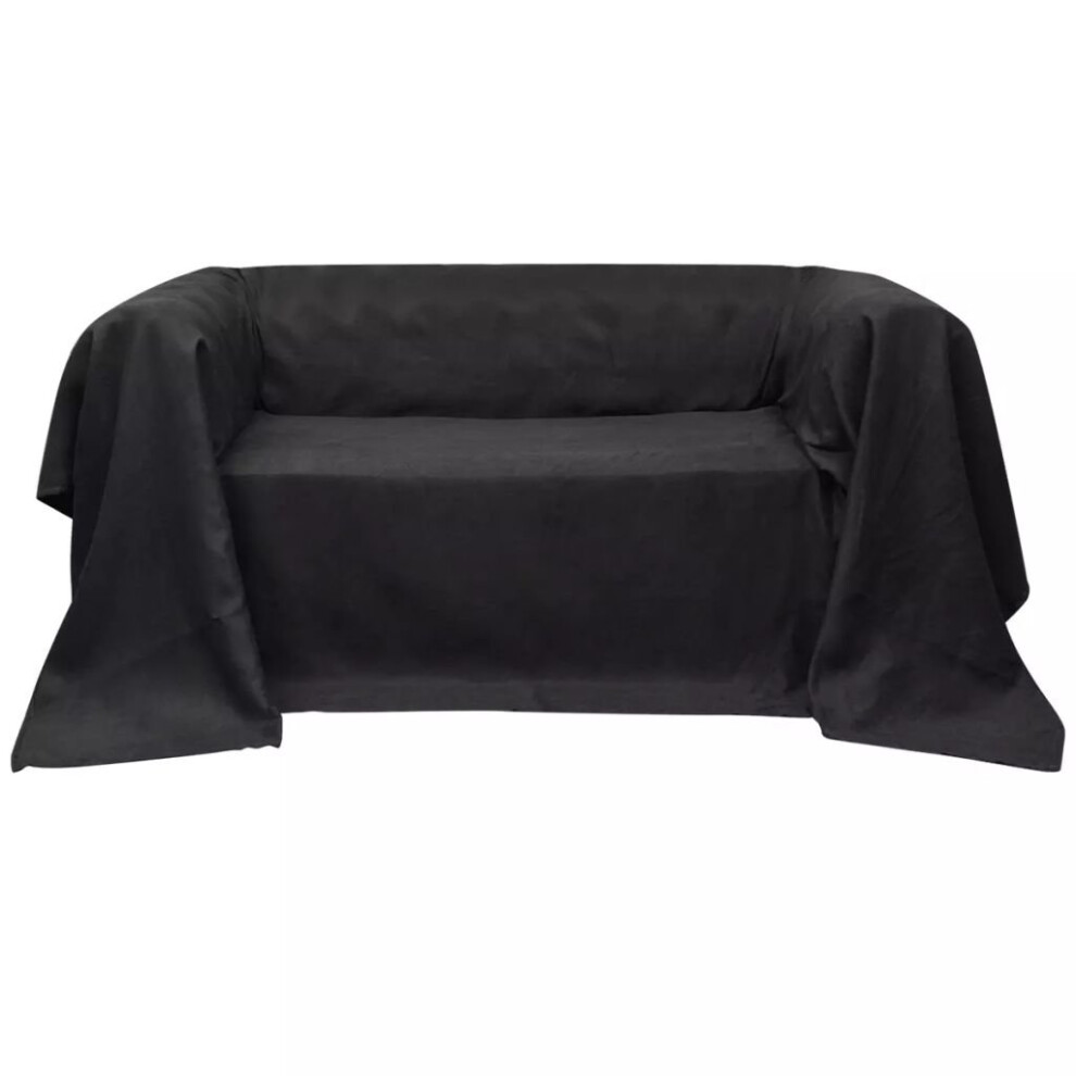 vidaXL Micro-suede Couch Slipcover Anthracite 270x350cm Sofa Cover Protector