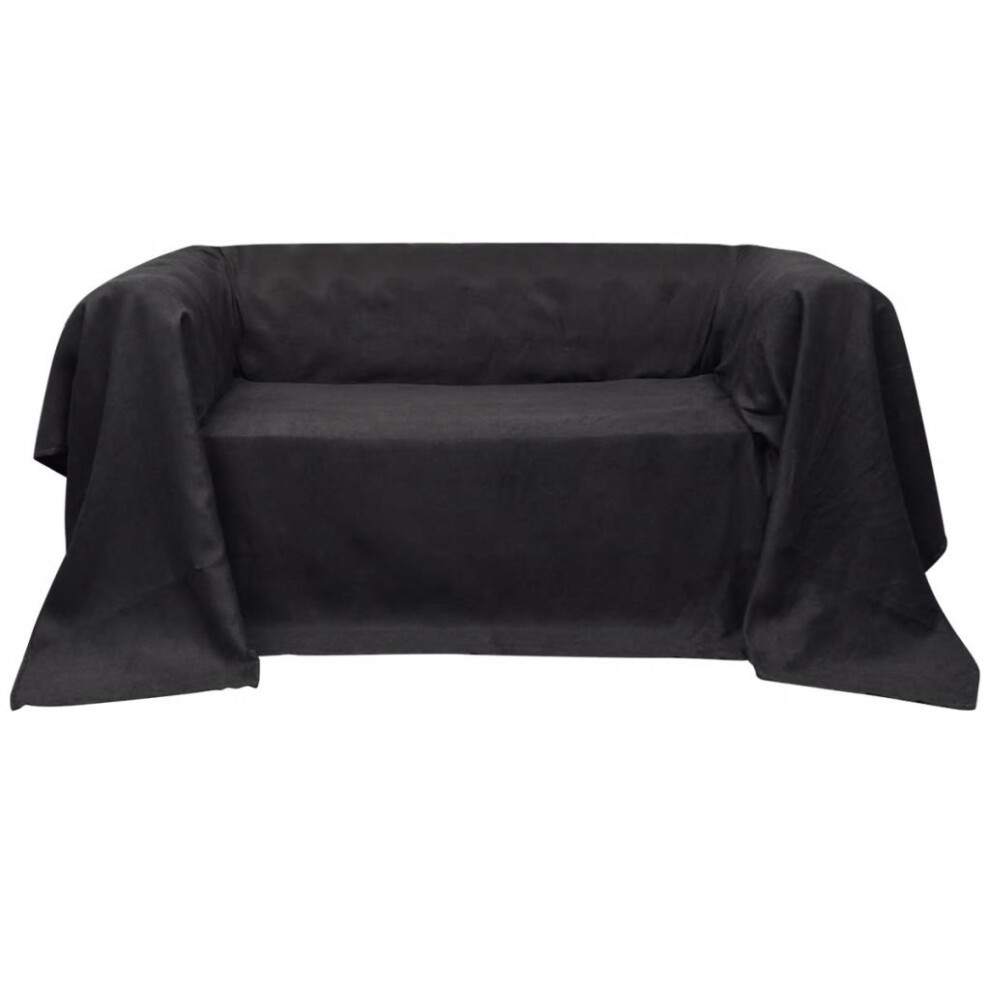 vidaXL Micro-suede Couch Slipcover Anthracite 210x280cm Sofa Cover Protector