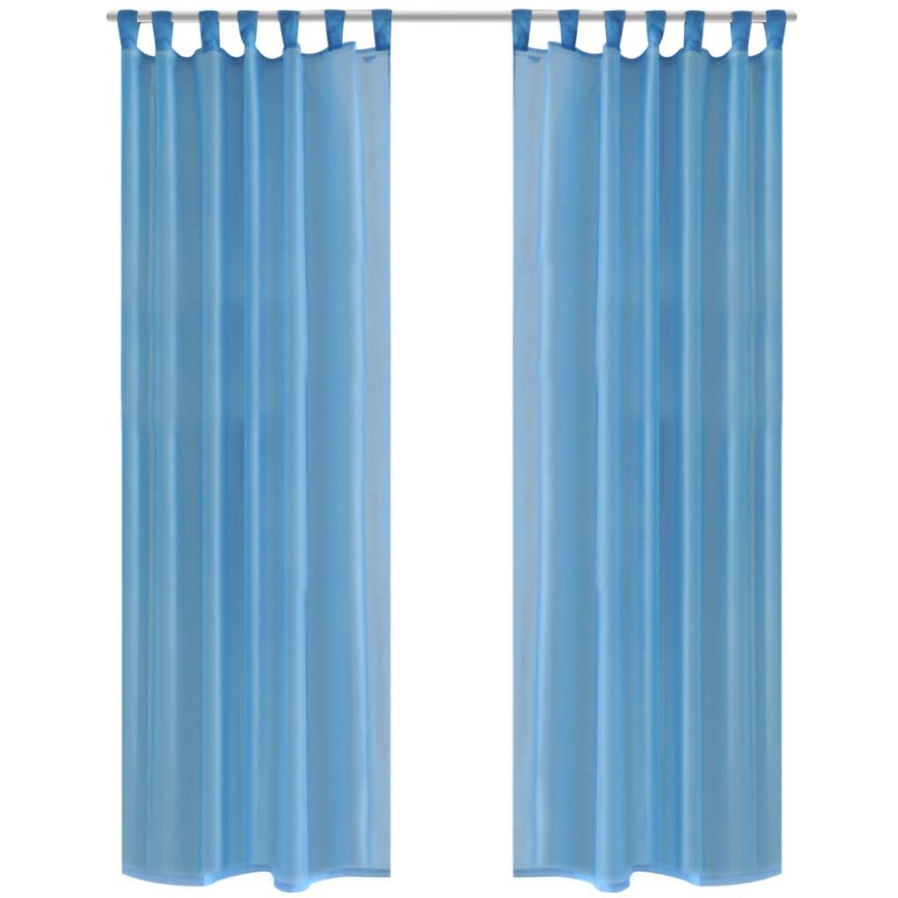 Turquoise Sheer Curtain 140 x 175 cm 2 pcs