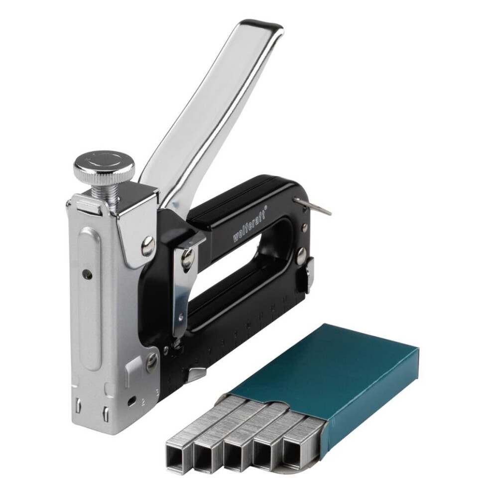 wolfcraft Tacker Staple Gun 4-14mm Upholstery Stapler Set Tacocraft 7 7089000