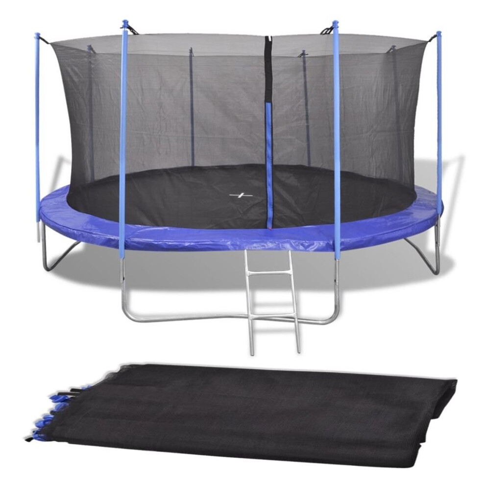 Vidaxl Safety Net Pe For 3.66M Round Trampoline Kids Play Enclosure Mesh Black