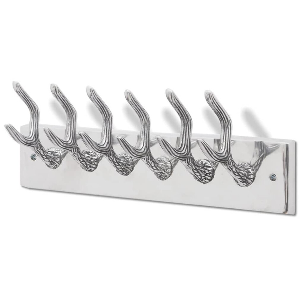 vidaXL Wardrobe Hook Aluminium Silver Coat Rack Hat Tie Wall Hanger Holder