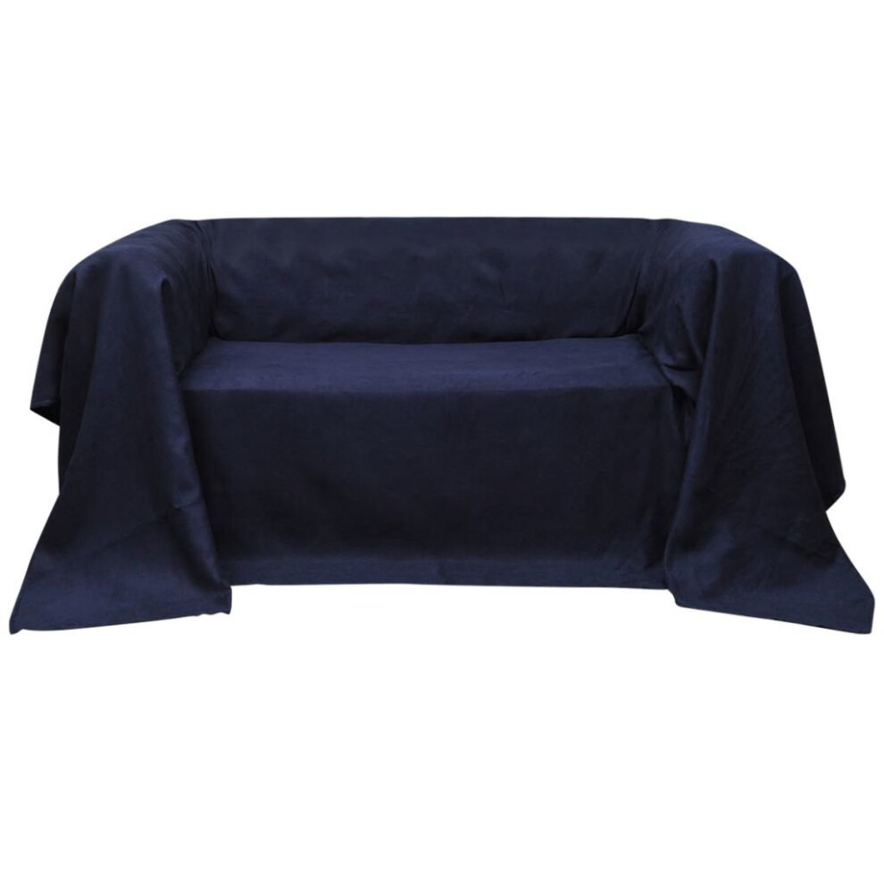 vidaXL Micro-suede Couch Slipcover Navy Blue 140x210cm Sofa Cover Protector