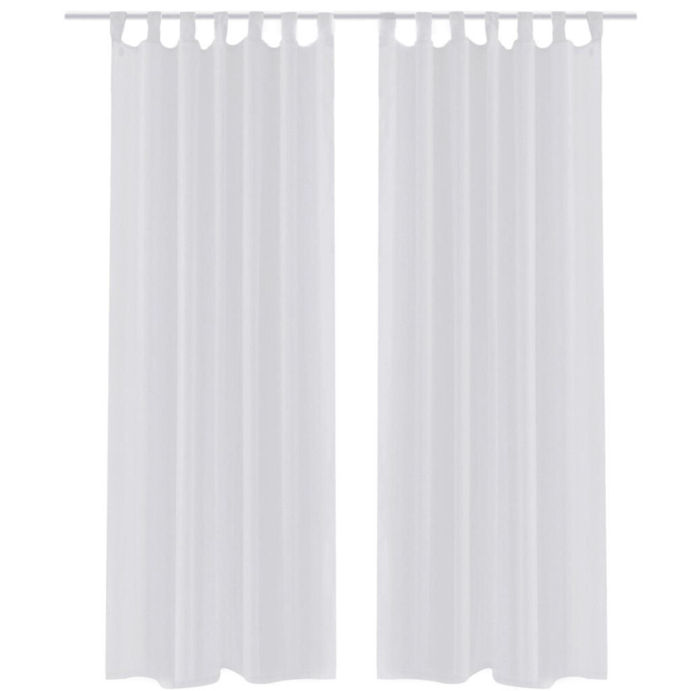 vidaXL 2x Sheer Curtain 140x225cm White Window Blind Shade Sunscreen Drape