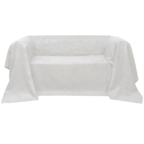 VidaXL vidaXL Micro-suede Couch Slipcover Cream 210x280cm Sofa Seat Cover Protector
