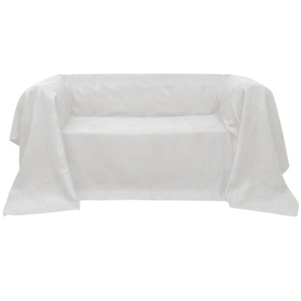 vidaXL Micro-suede Couch Slipcover Cream 210x280cm Sofa Seat Cover Protector